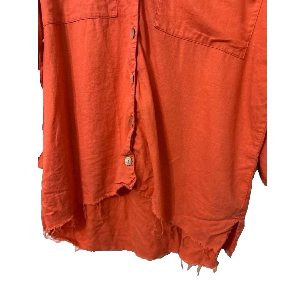 Show me your Mumu Button Down Long Sleeve Women Small Salmon Oversized Blouse